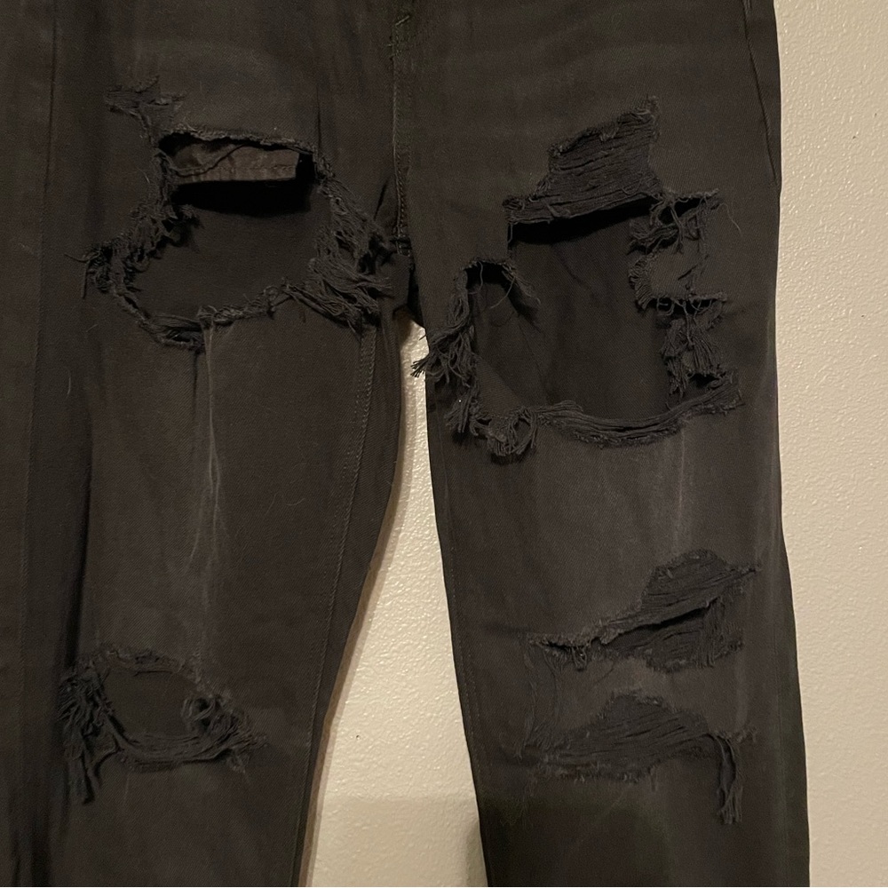 Black Ripped Mom Jeans - Picture 5 of 5